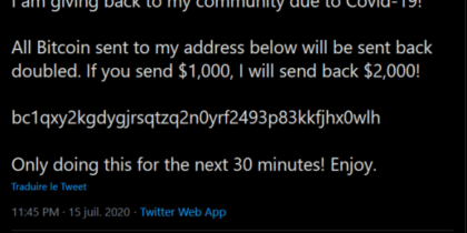 Twitter Accounts Hijacked in Bitcoin Scam