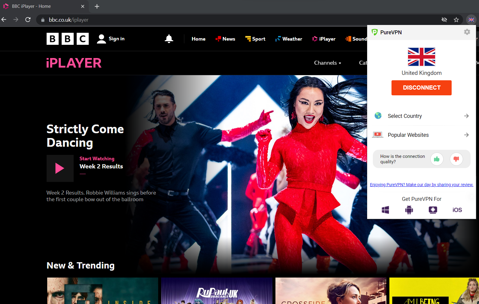 Watch BBC iPlayer outside the UK with UK VPN server