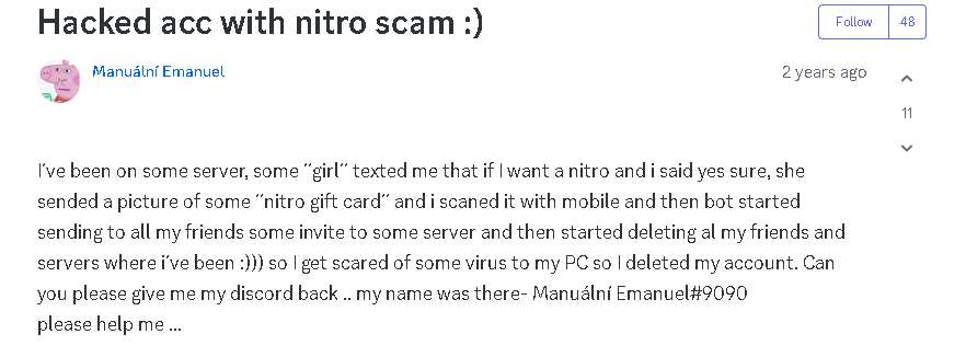 Free Discord Nitro Offer Used to Steal Steam Credentials