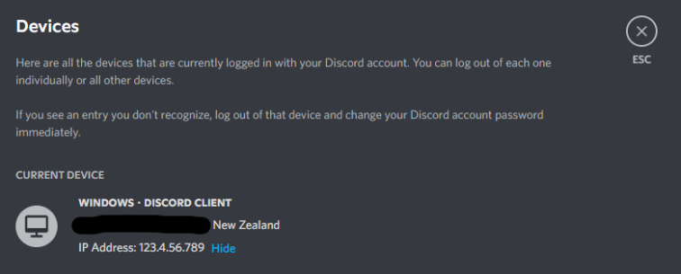 How to find someone's IP address on a specific Discord Voice